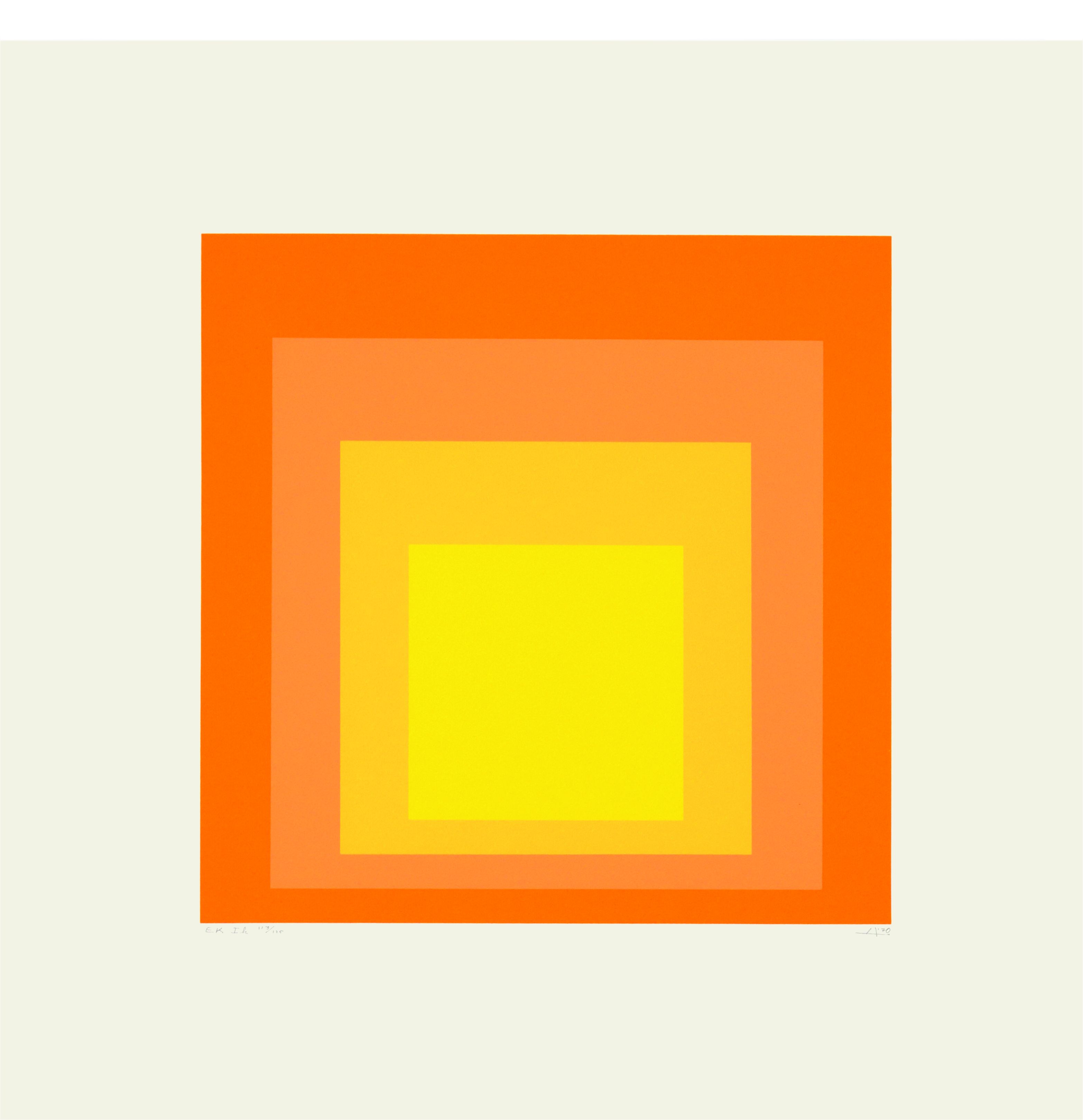 Yellow and orange squares staggered against a white background