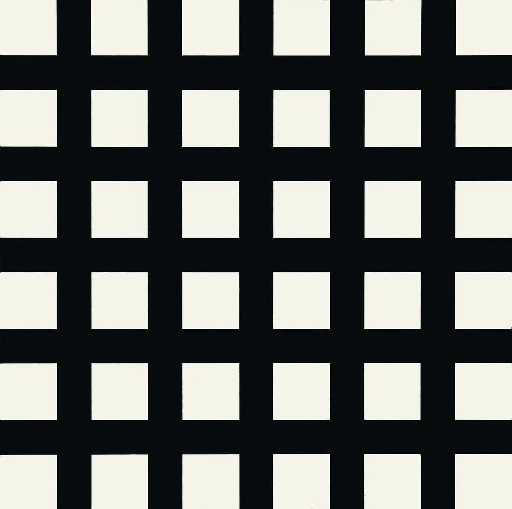 Ein Bild mit vielen kleinen weißen Vierecken und schwarzem Hintergrund. 