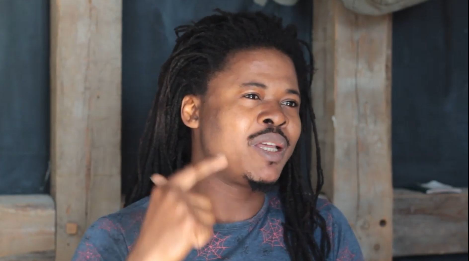 Close-up of a talking Black man