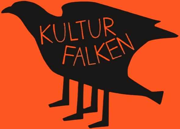 the culture falcons logo on an orange background